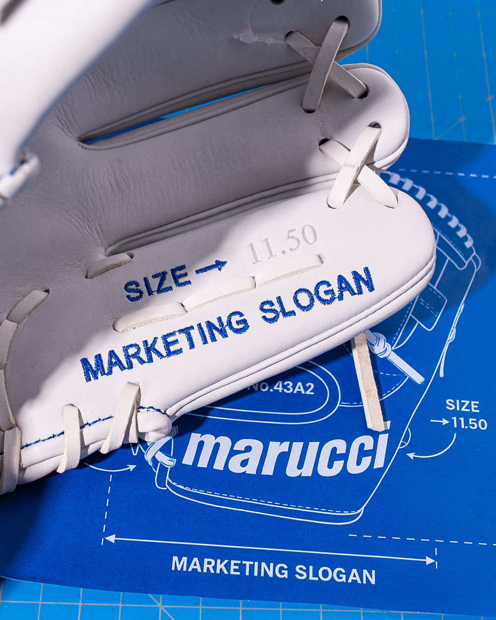 2026-marucci-nightshift-blueprint-baseball-glove-mfgntshft-0401-white-leather-blue-stitching-11-half-inch-infield-glove