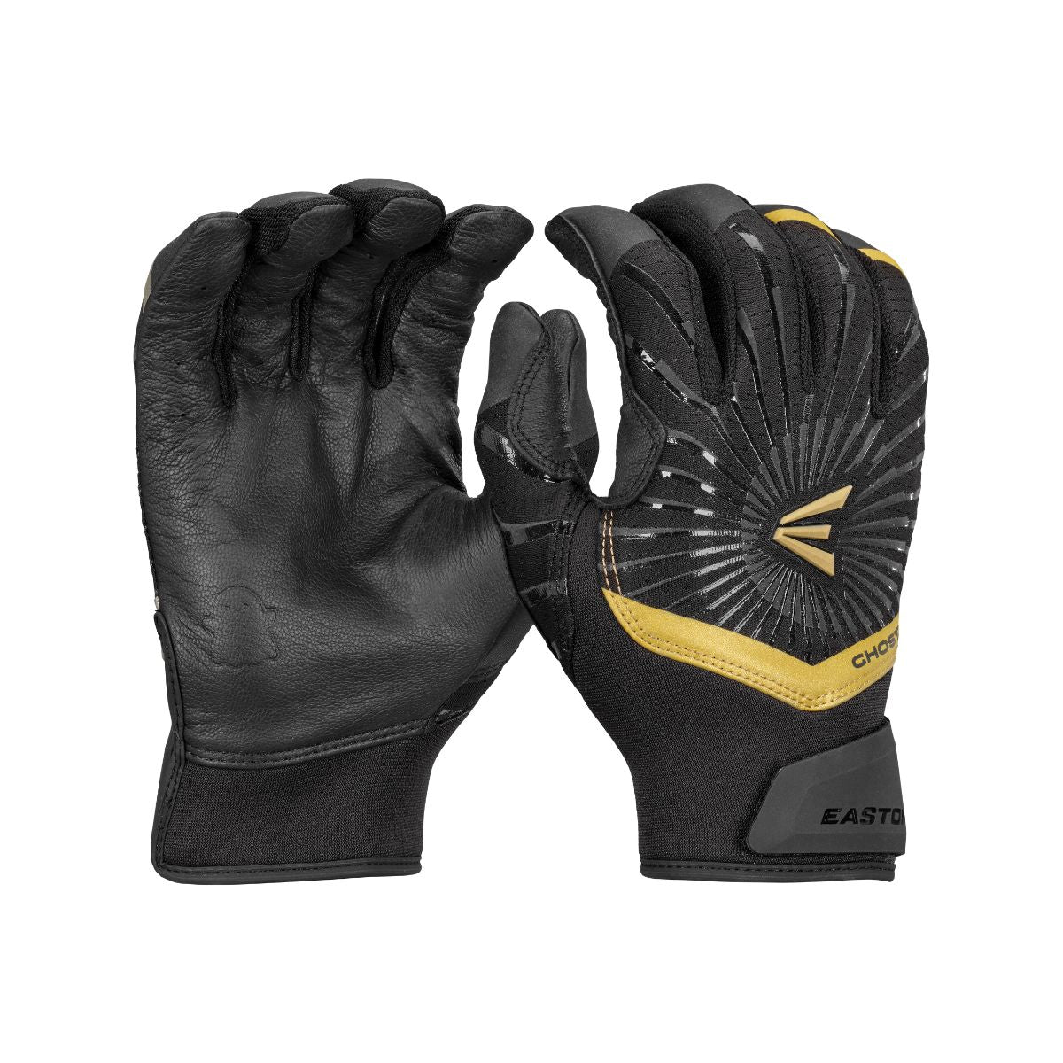 easton-ghost-ethos-spring-break-softball-batting-gloves-gh26fpbg-black-colorway-fastpitch-batting-gloves-palm-and-back-view