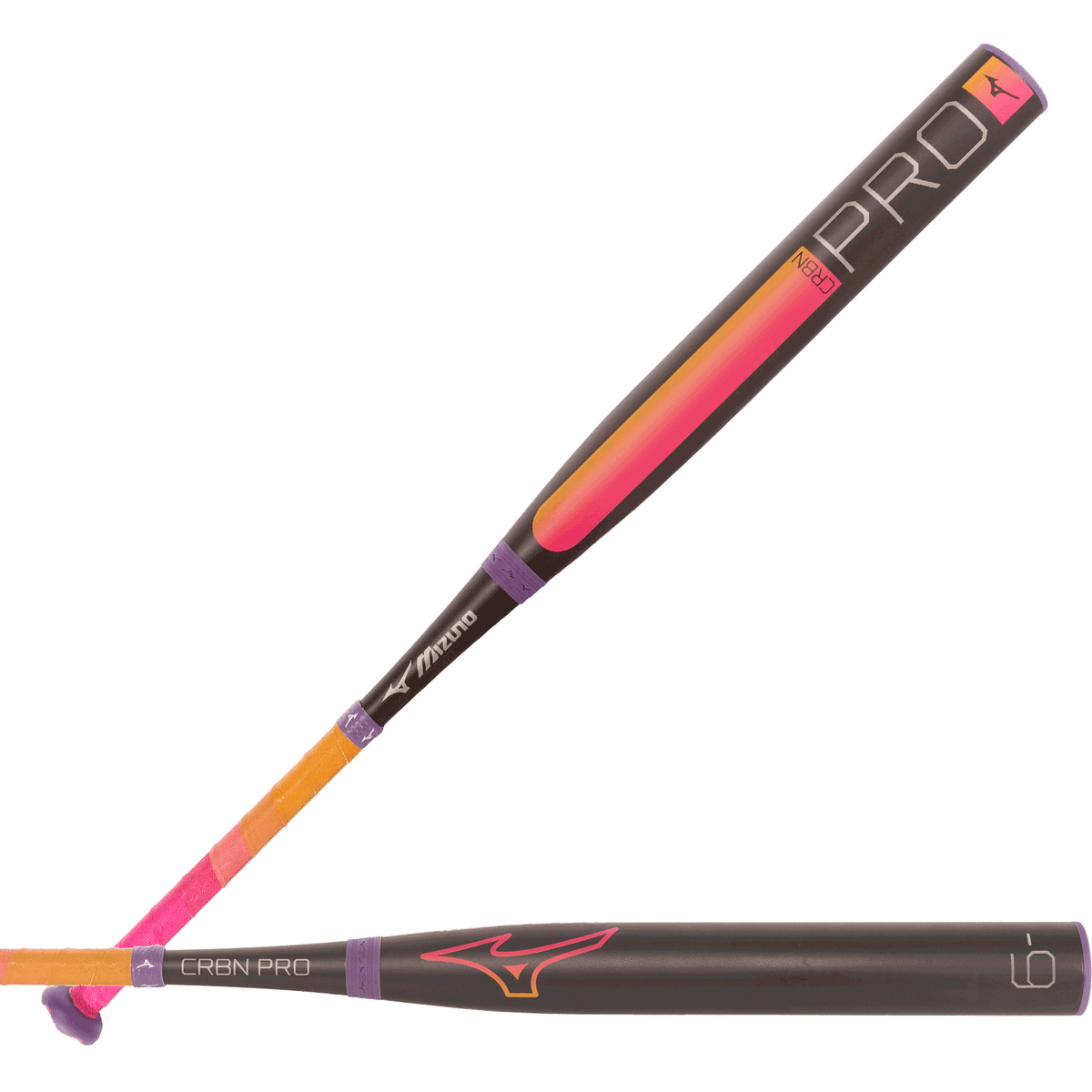mizuno-340711-crbn-pro-black-pink-orange-purple-fastpitch-softball-bat