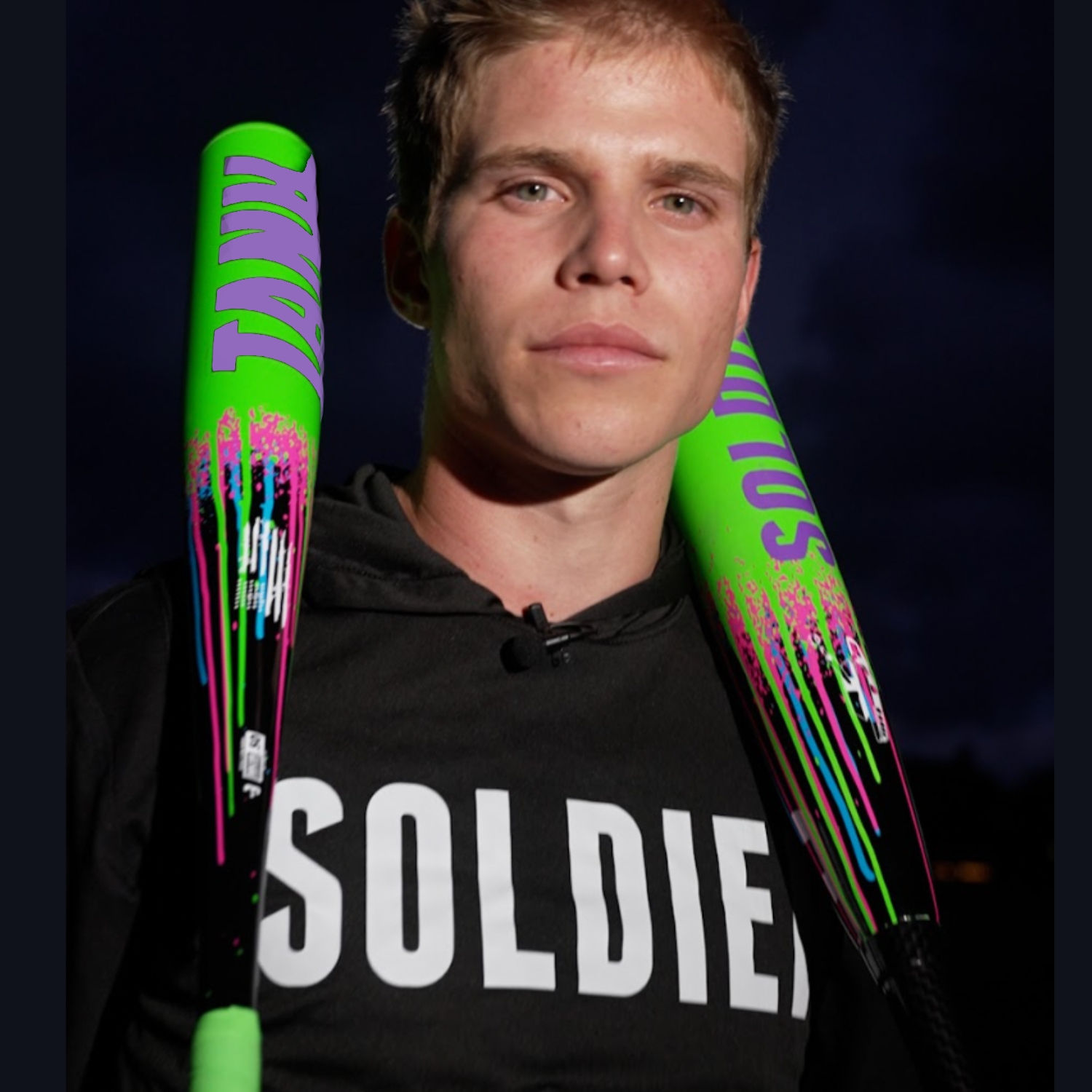 2026-soldier-tank-2-bbcor-baseball-bat-green-purple-colorway-full-length-view