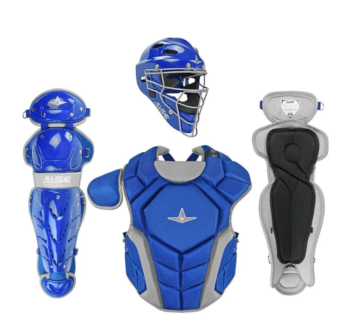 baseball catcher's gear All Star Top Star NOCSAE Approved Baseball Catcher's Kit (7-9) Royal