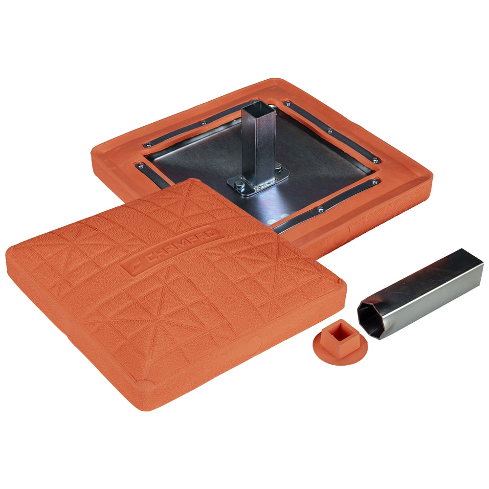 Champro-Orange-Safety-Base-B003-15-Inch-Molded-Rubber-Baseball-Softball-Front-View