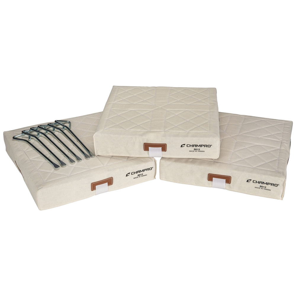 Champro-Canvas-Quilted-Base-Set-B014-14-Inch-Baseball-Softball-Three-Pack-Front-View