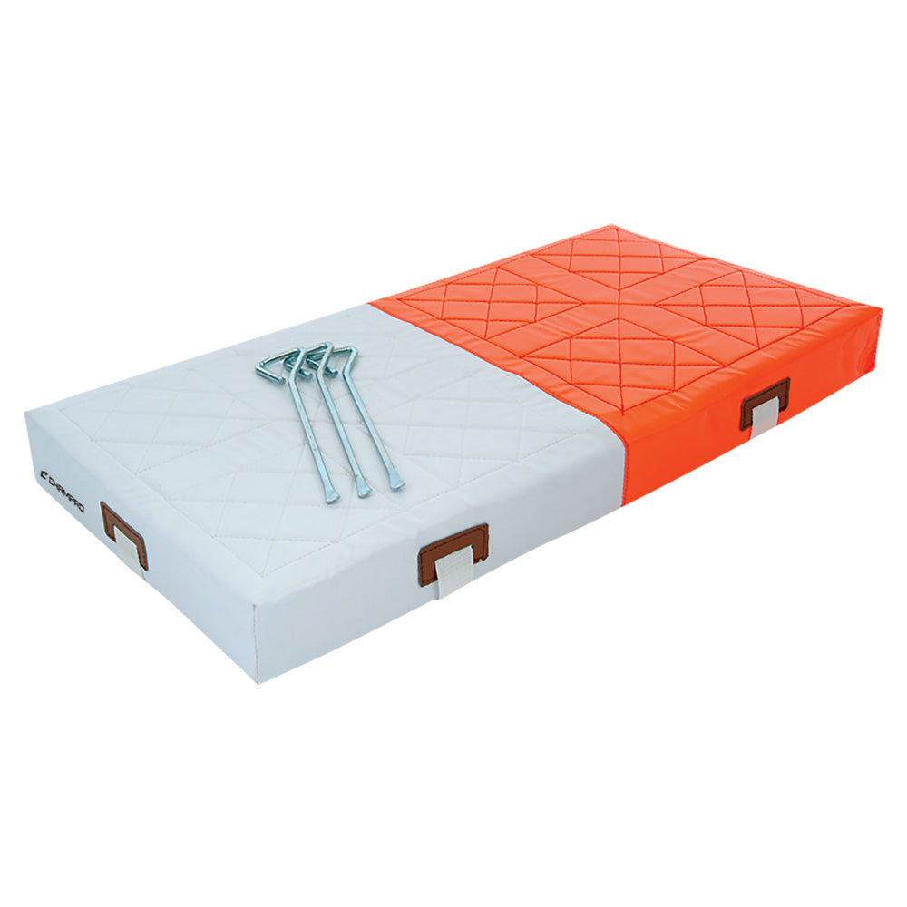 Champro-Double-First-Base-B016-15x30x3-Quilted-White-Orange-Baseball-Softball-Front-View