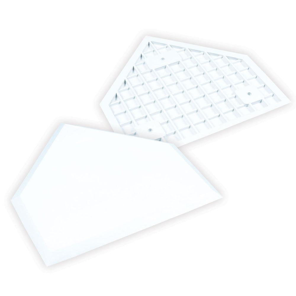 Champro-White-Home-Plate-Without-Spikes-B033B-Baseball-Softball-Waffle-Bottom-White-Front-View