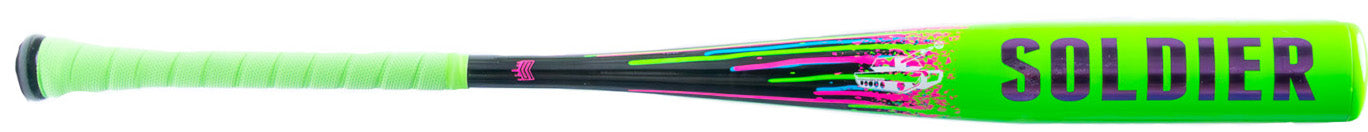2026-soldier-tank-2-bbcor-baseball-bat-green-purple-colorway-full-length-view