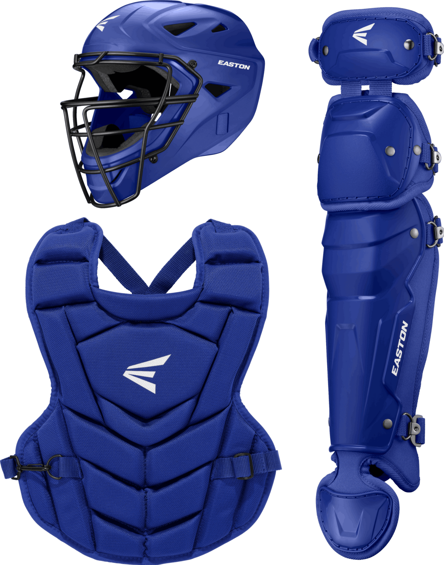 Easton-Black-Magic-3.0-BKMG3KITY-Medium-Youth-Catchers-Set-Helmet-Chest-Protector-Leg-Guards-Royal-Front-View