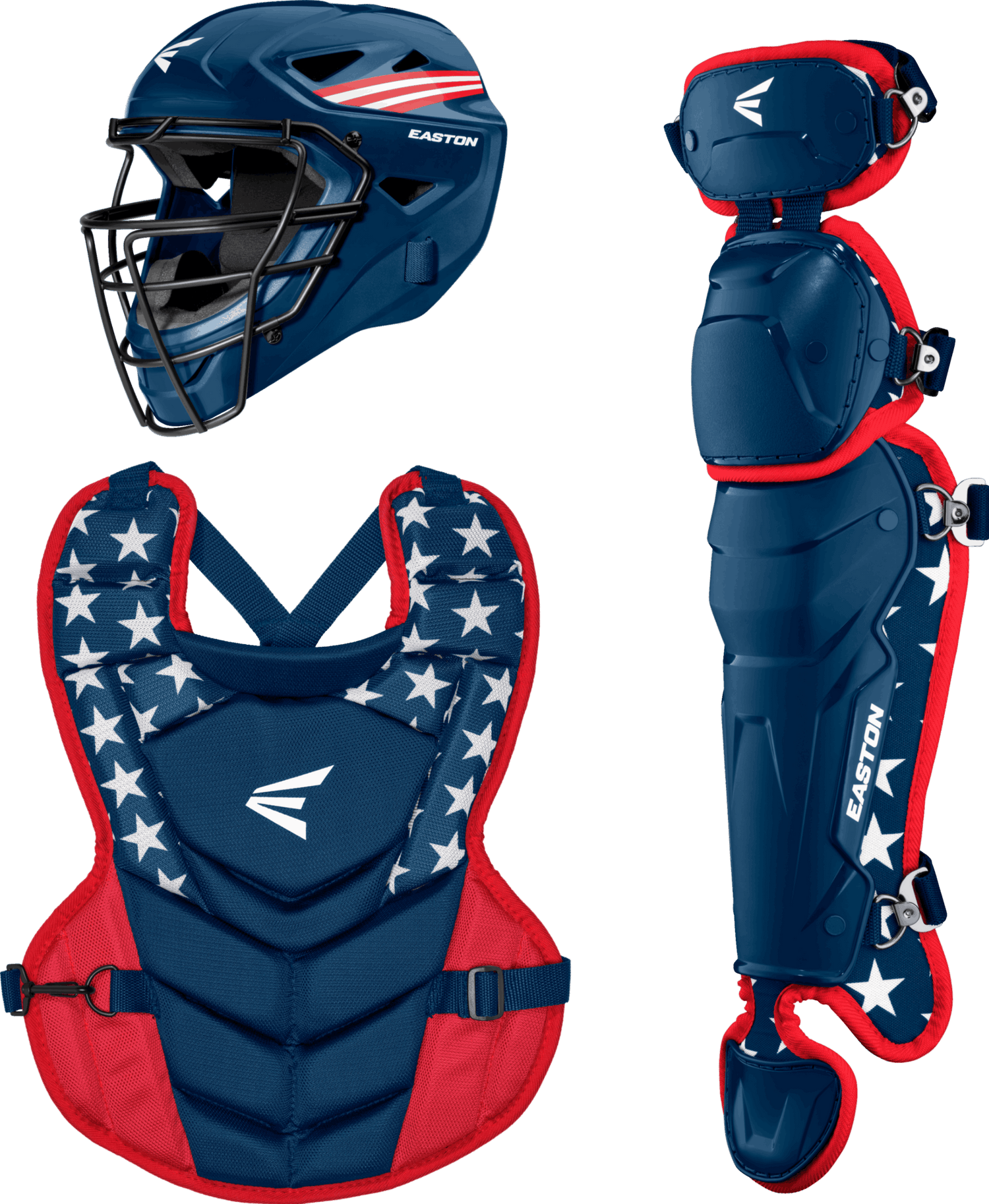 Easton-Black-Magic-3.0-BKMG3KITY-Medium-Youth-Catchers-Set-Helmet-Chest-Protector-Leg-Guards-USA-Front-View