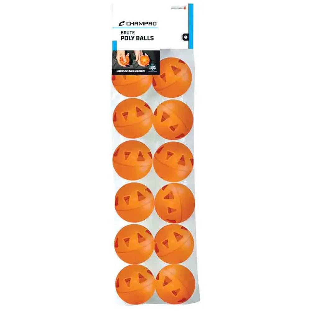 Champro-9-Inch-Brute-Training-Poly-Ball-CBB49-Orange-Baseball-Softball-Training-Front-View