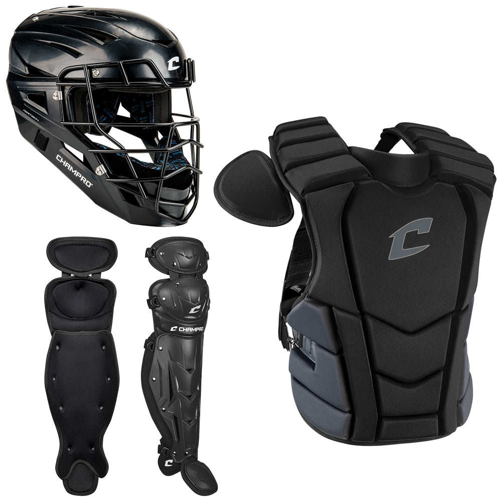 Champro-Optimus-Select-Plus-Intermediate-Catchers-Kit-CBSN4I-Black-Front-View