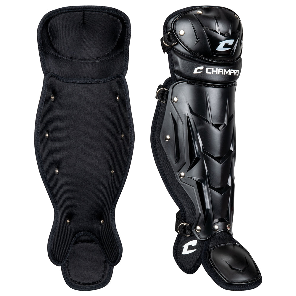 Champro-Optimus-MVP-Single-Knee-Youth-Leg-Guard-CG107B-Black-Pair-Front-View