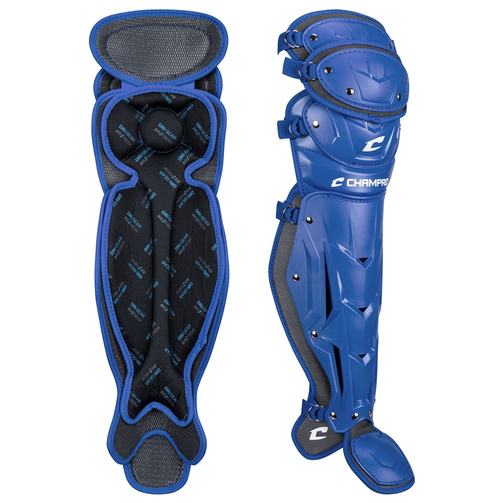 Champro-Optimus-Pro-Adult-Leg-Guard-CG181-Royal-Pair-Front-View