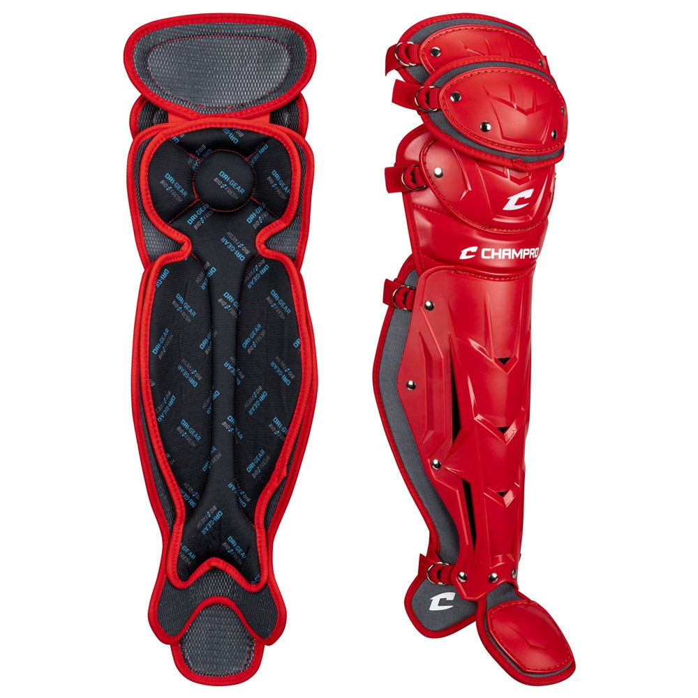 Champro-Optimus-Pro-Adult-Leg-Guard-CG181-Scarlet-Pair-Front-View