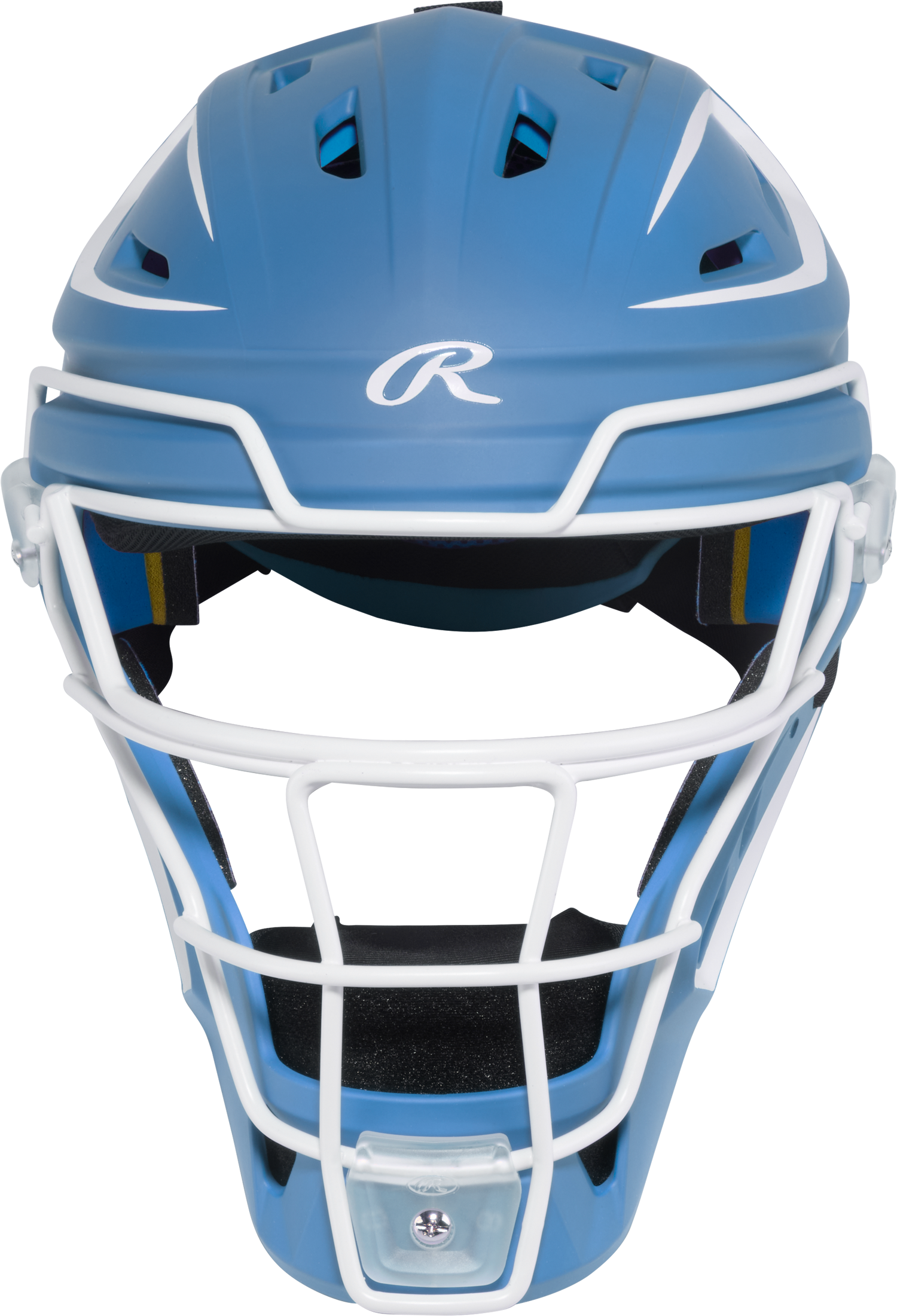 Rawlings-Mach-Pro-CHMCHPROS-Hockey-Style-Senior-Catchers-Helmet-Columbia-Blue-White-Front-View