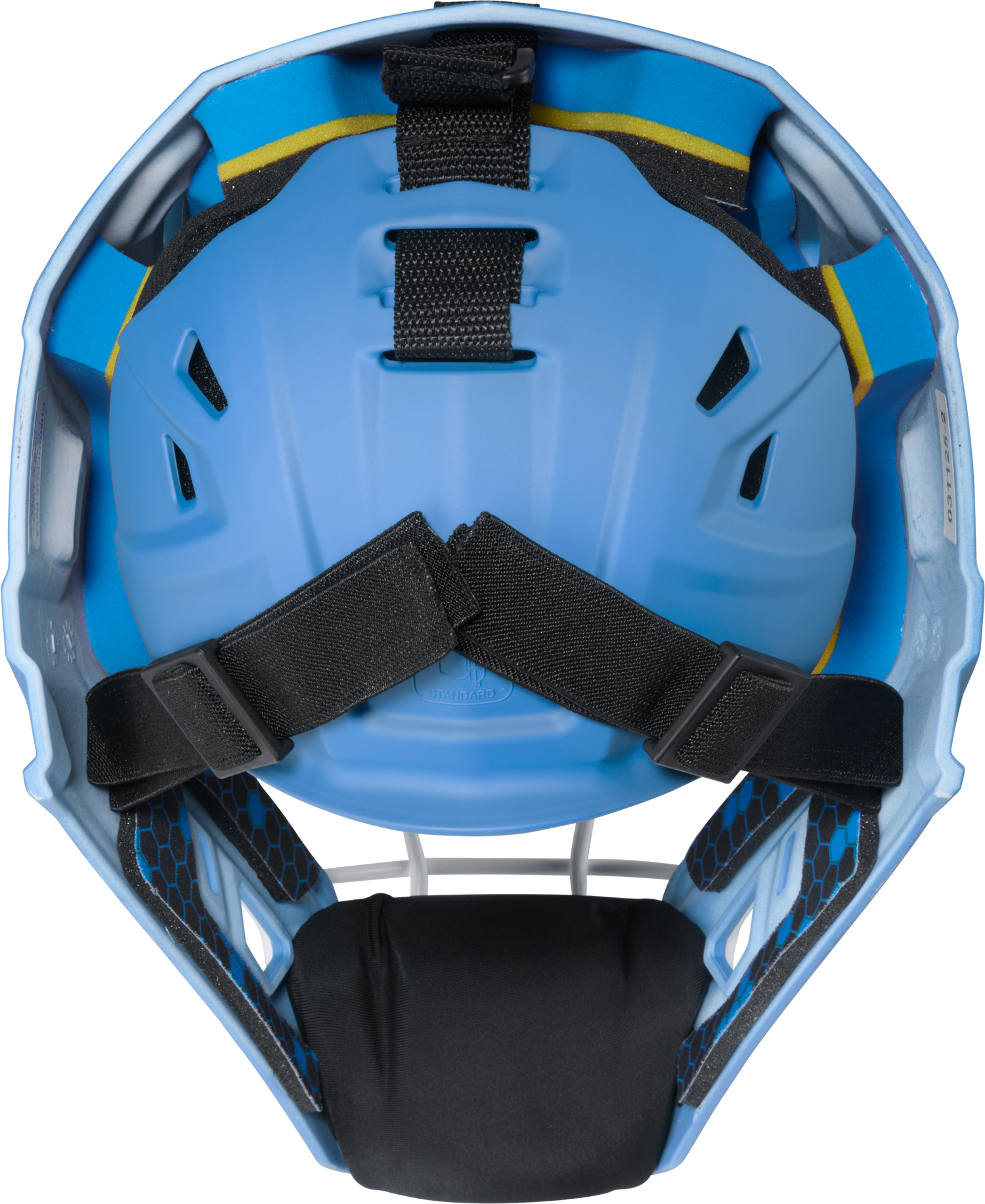 Rawlings-Mach-Pro-CHMCHPROJ-Hockey-Style-Junior-Catchers-Helmet-Columbia-Blue-White-Front-View