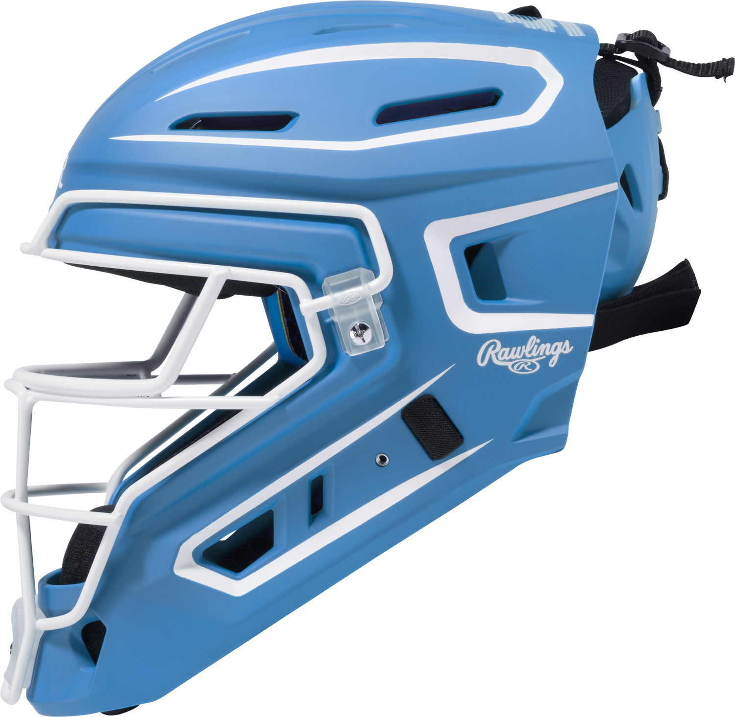 Rawlings Mach Pro Series Catcher's Helmet, Blue/White, Size: Junior