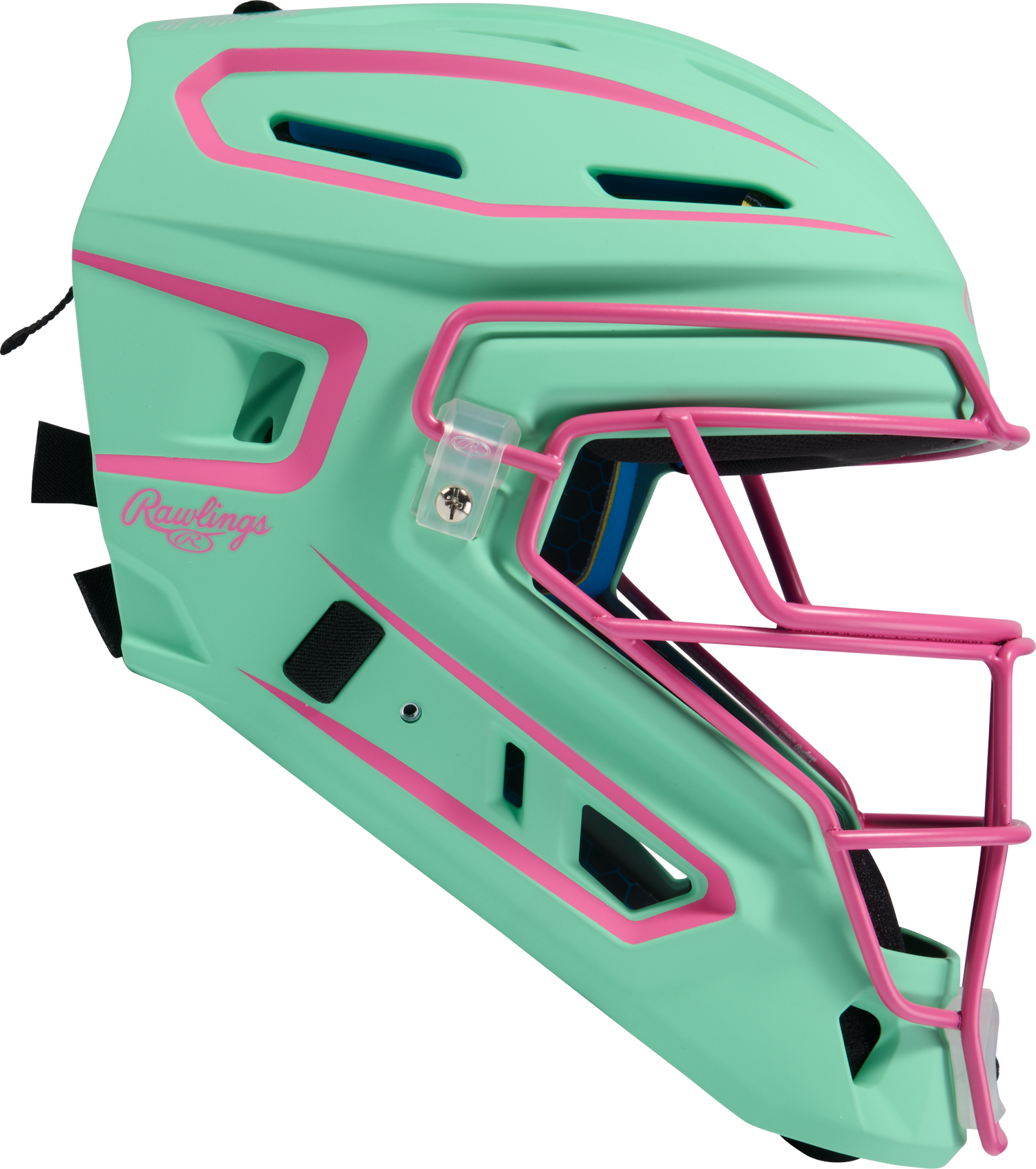 Rawlings-Mach-Pro-CHMCHPROJ-Hockey-Style-Junior-Catchers-Helmet-Mint-Pink-Front-View
