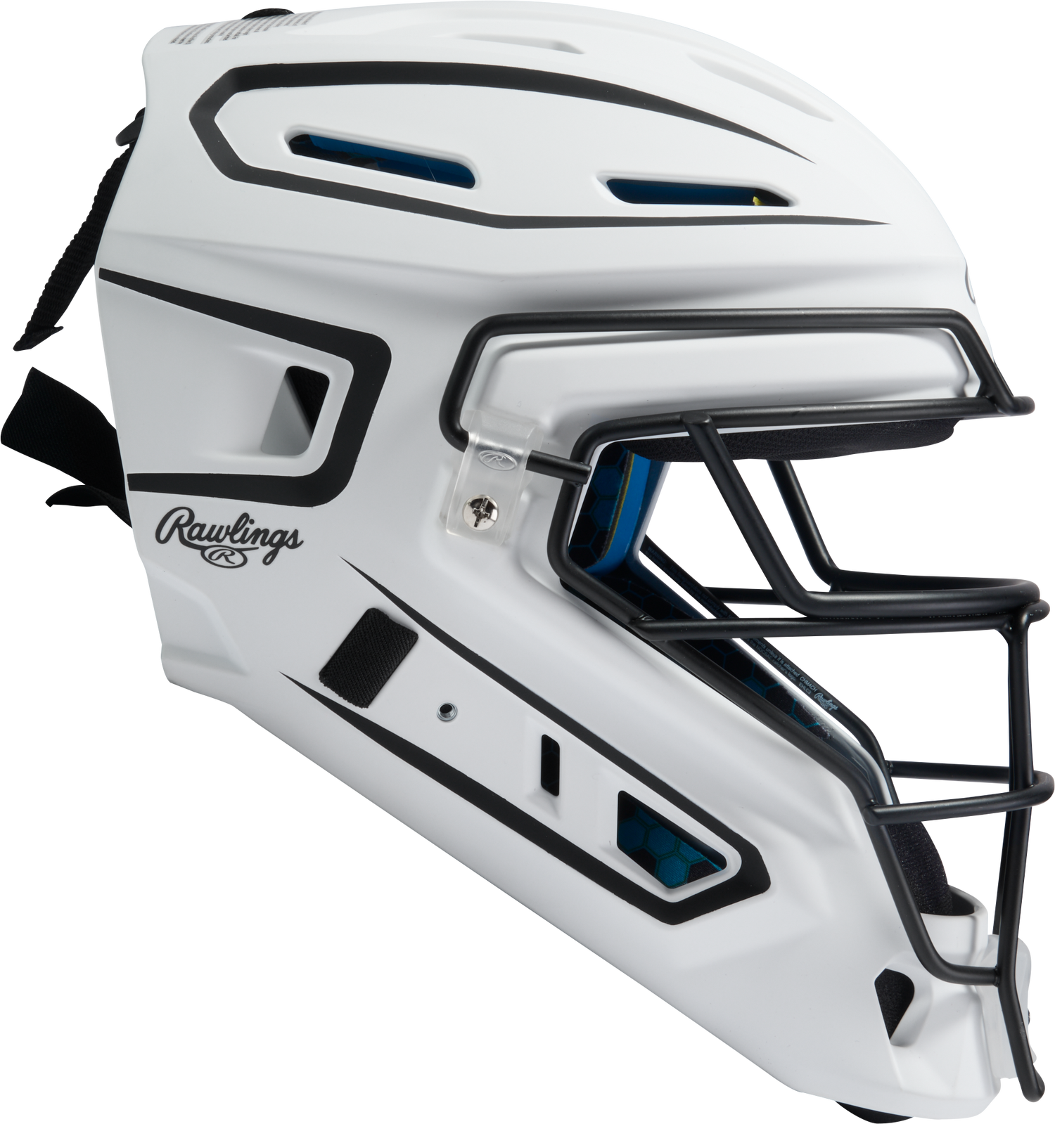 Rawlings-Mach-Pro-CHMCHPROS-Hockey-Style-Senior-Catchers-Helmet-White-Black-Front-View