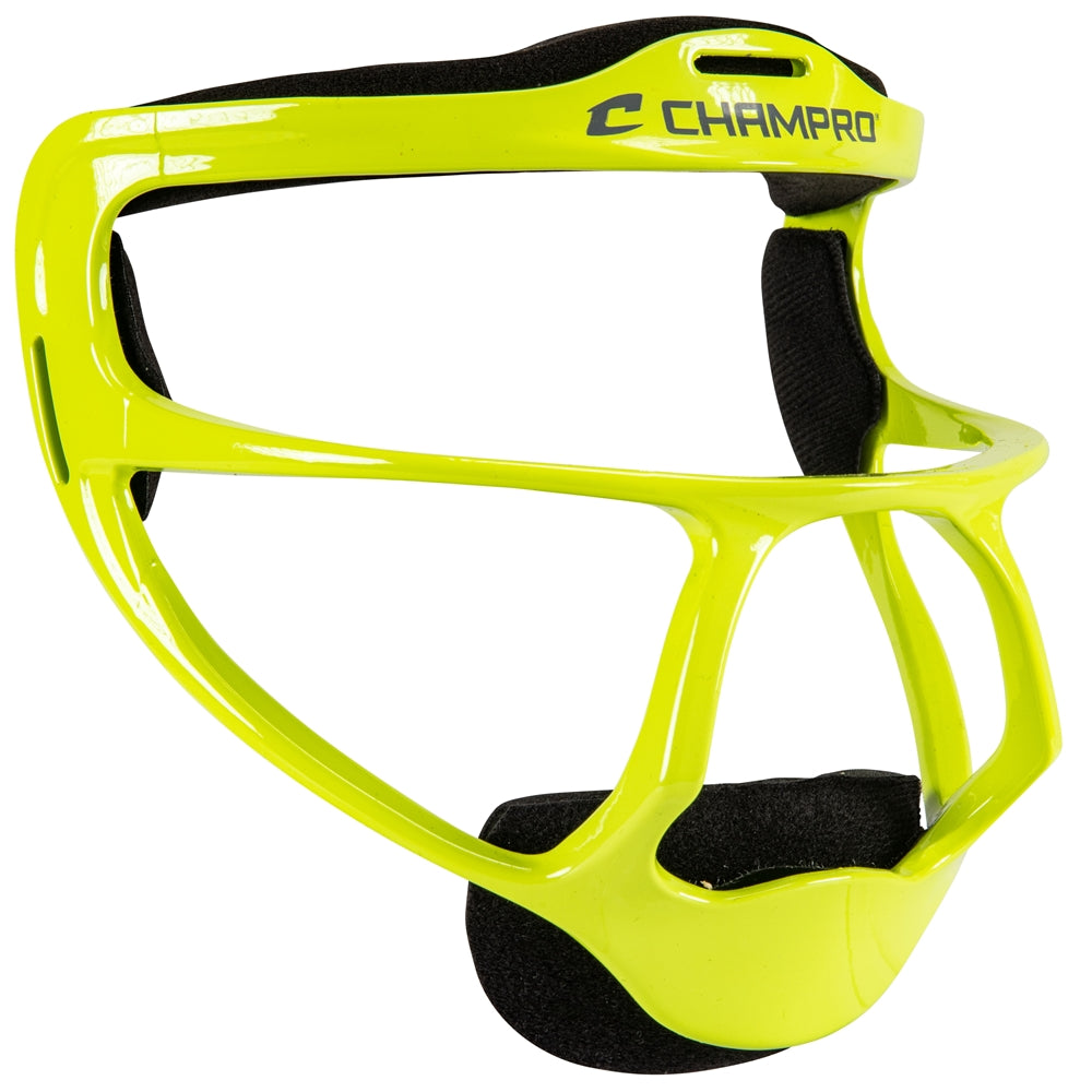 Champro-Pro-Elite-Grill-Softball-Fielders-Facemask-CM02-Optic-Yellow-Front-View