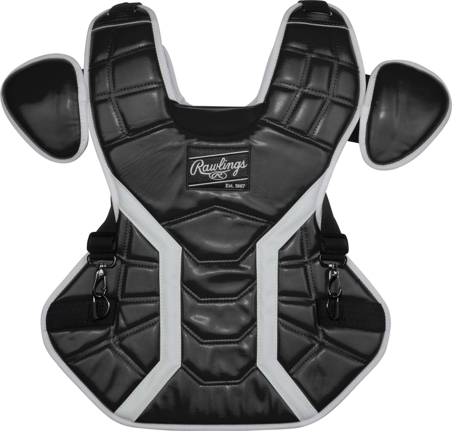 Rawlings-Mach-Pro-CPMCHPROL-Large-Catchers-Chest-Protector-Black-White-Front-View
