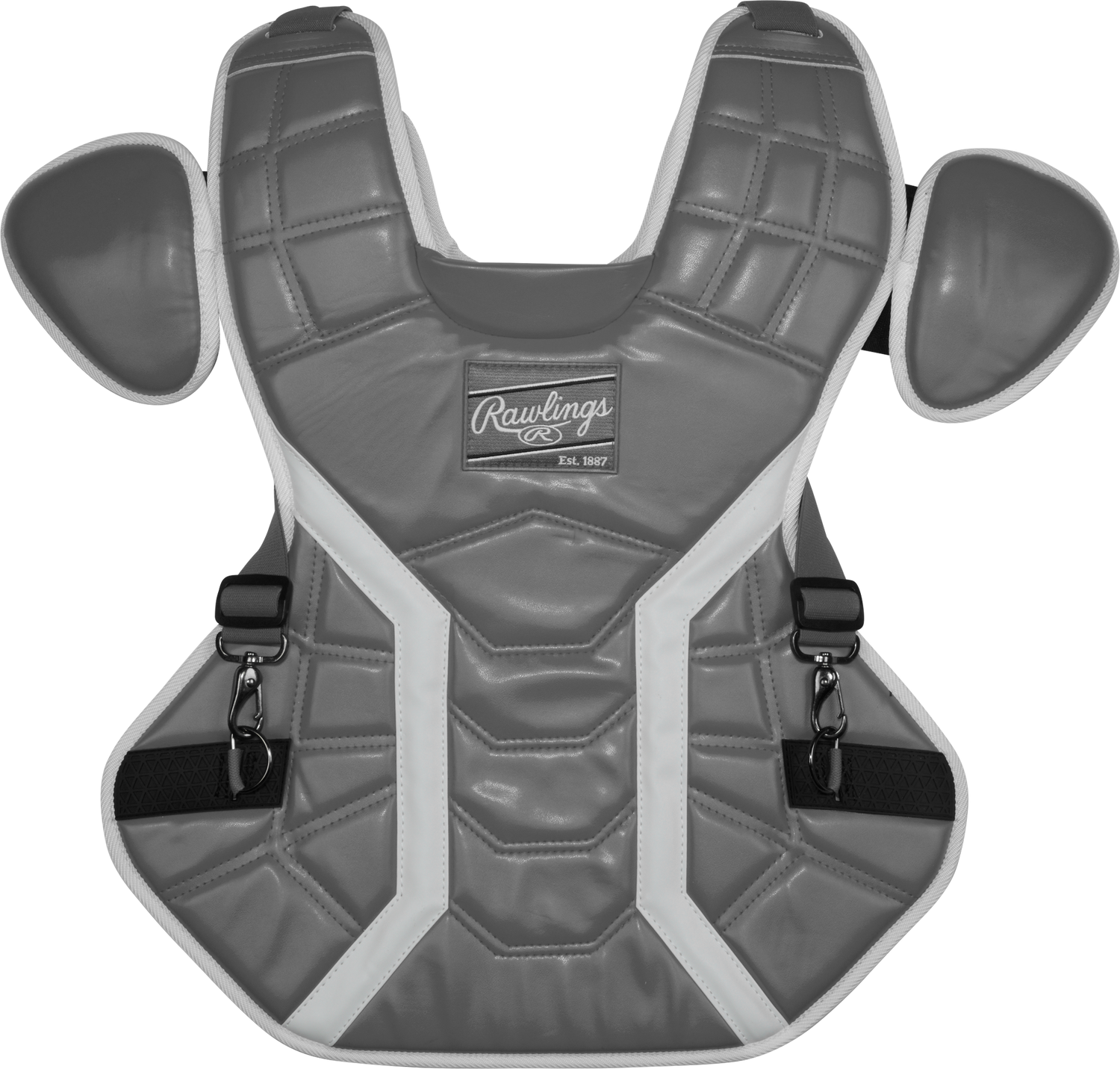 Rawlings-Mach-Pro-CPMCHPROL-Large-Catchers-Chest-Protector-Graphite-White-Front-View