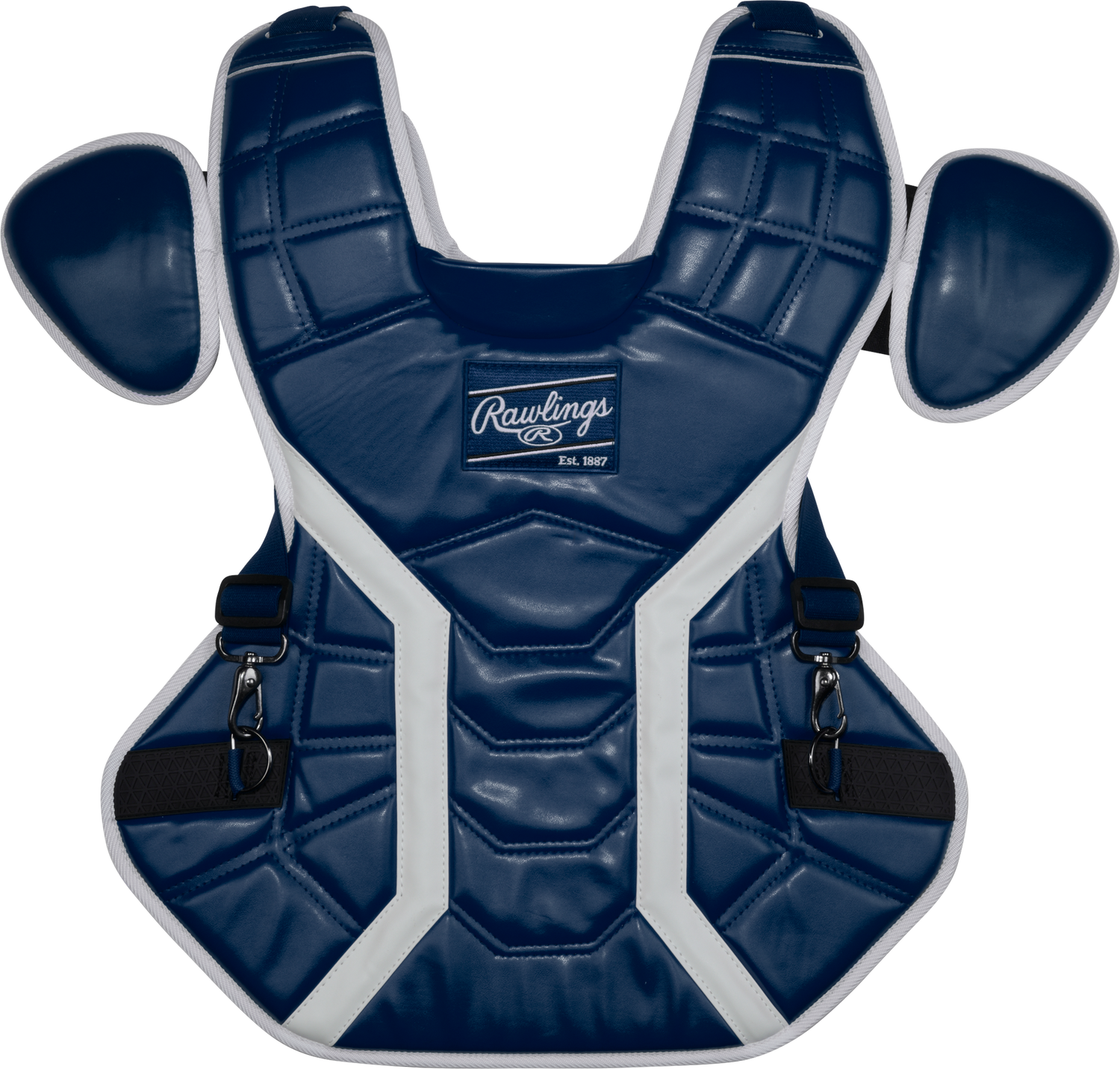 Rawlings-Mach-Pro-CPMCHPROM-Medium-Catchers-Chest-Protector-Navy-White-Front-View