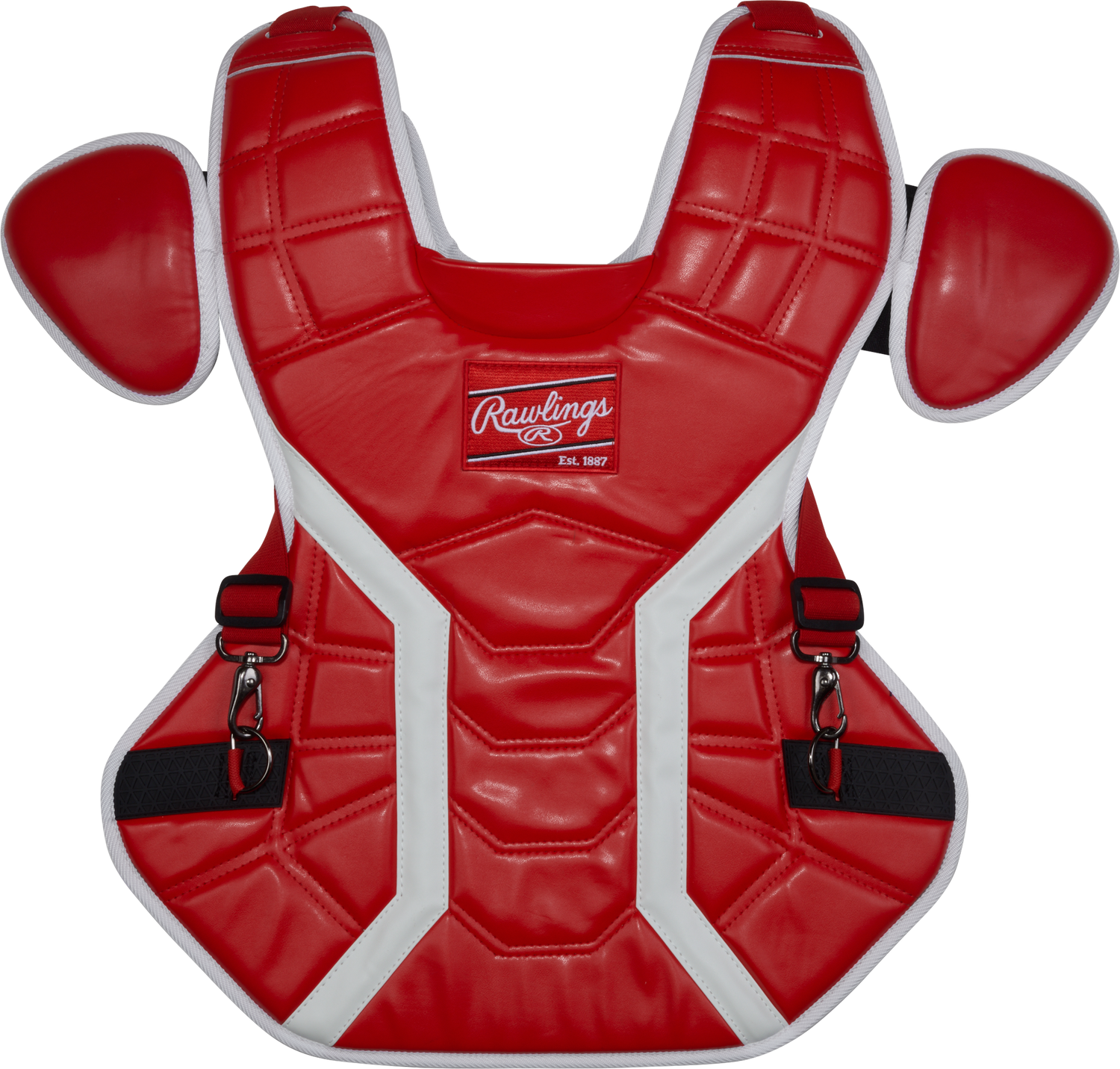 Rawlings-Mach-Pro-CPMCHPROL-Large-Catchers-Chest-Protector-Scarlet-White-Front-View