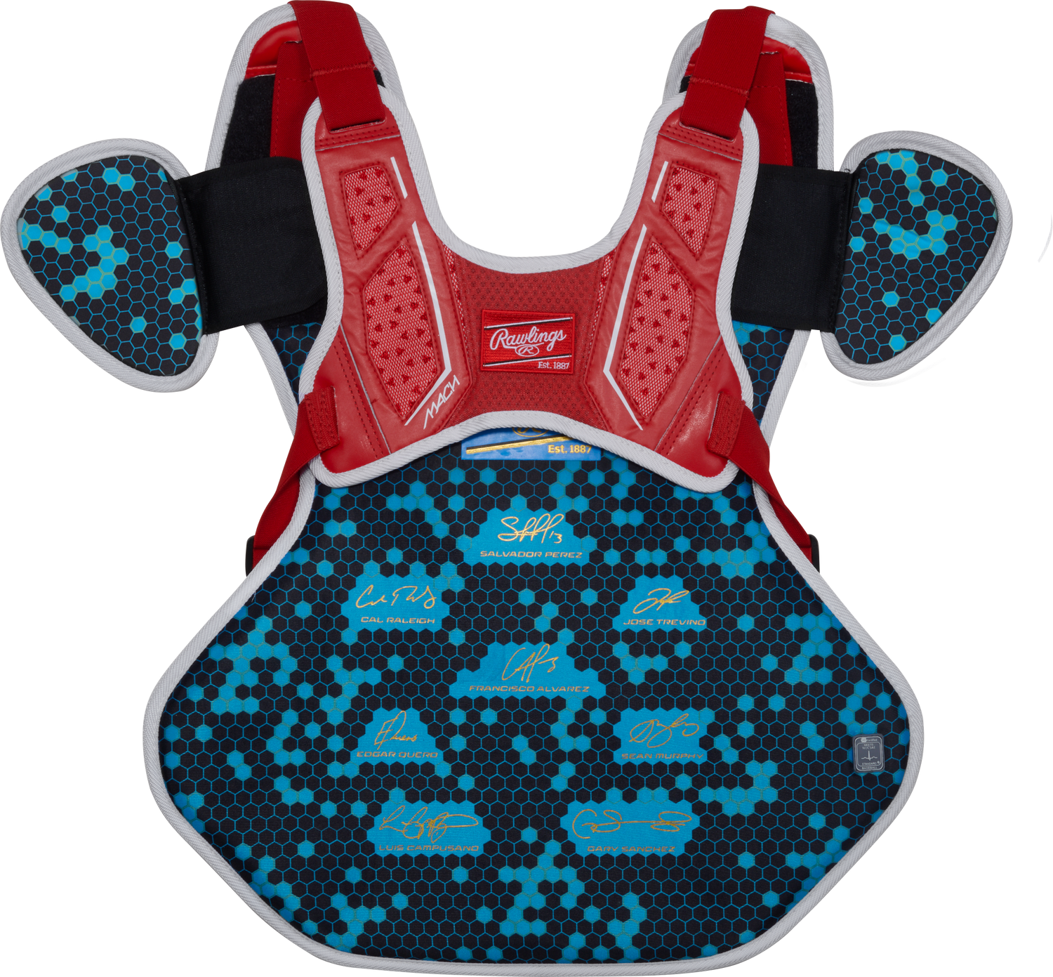 Rawlings-Mach-Pro-CPMCHPROL-Large-Catchers-Chest-Protector-Scarlet-White-Front-View