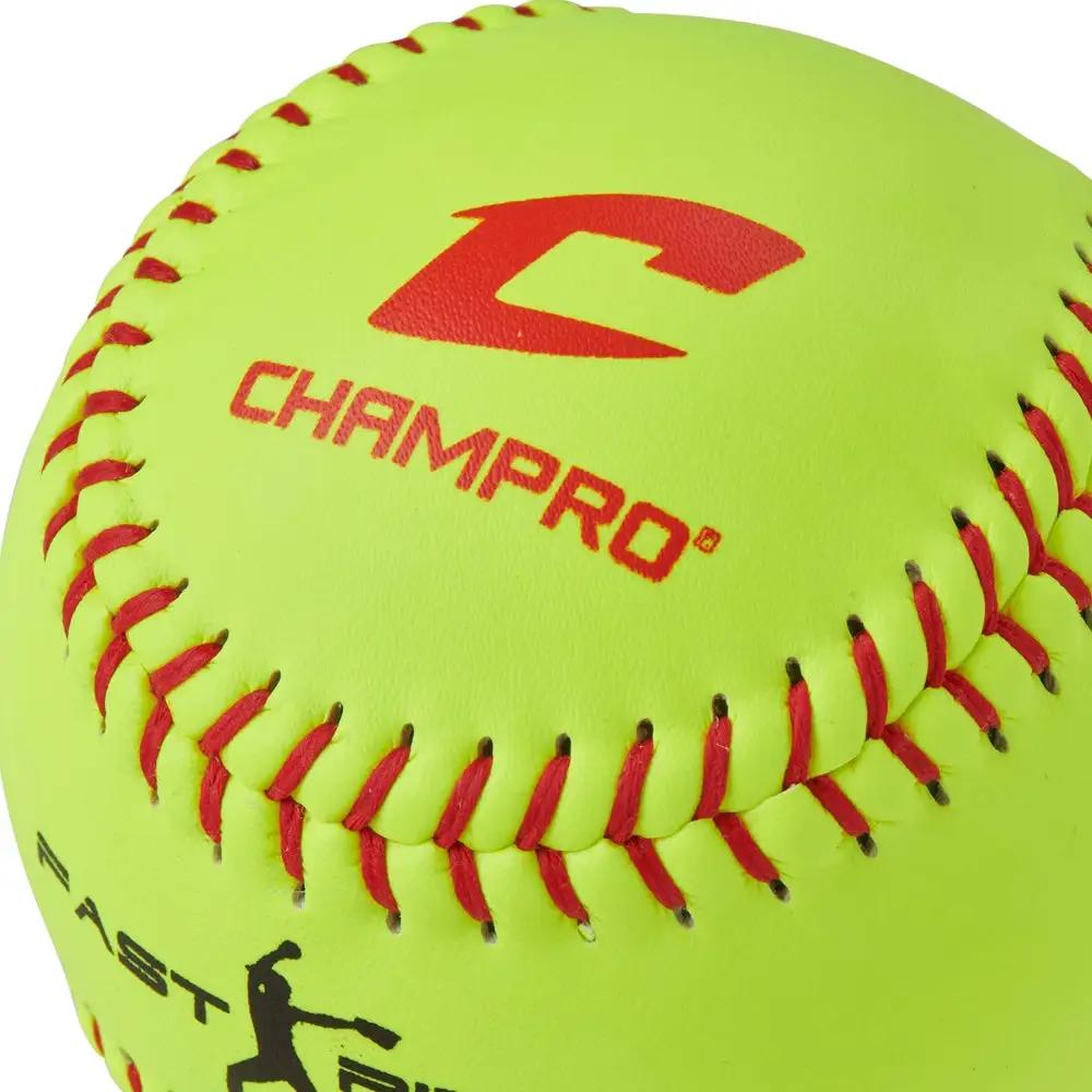 Champro-ASA-USA-12-Inch-Fastpitch-Softball-CSB12-Optic-Yellow-Leather-Front-View