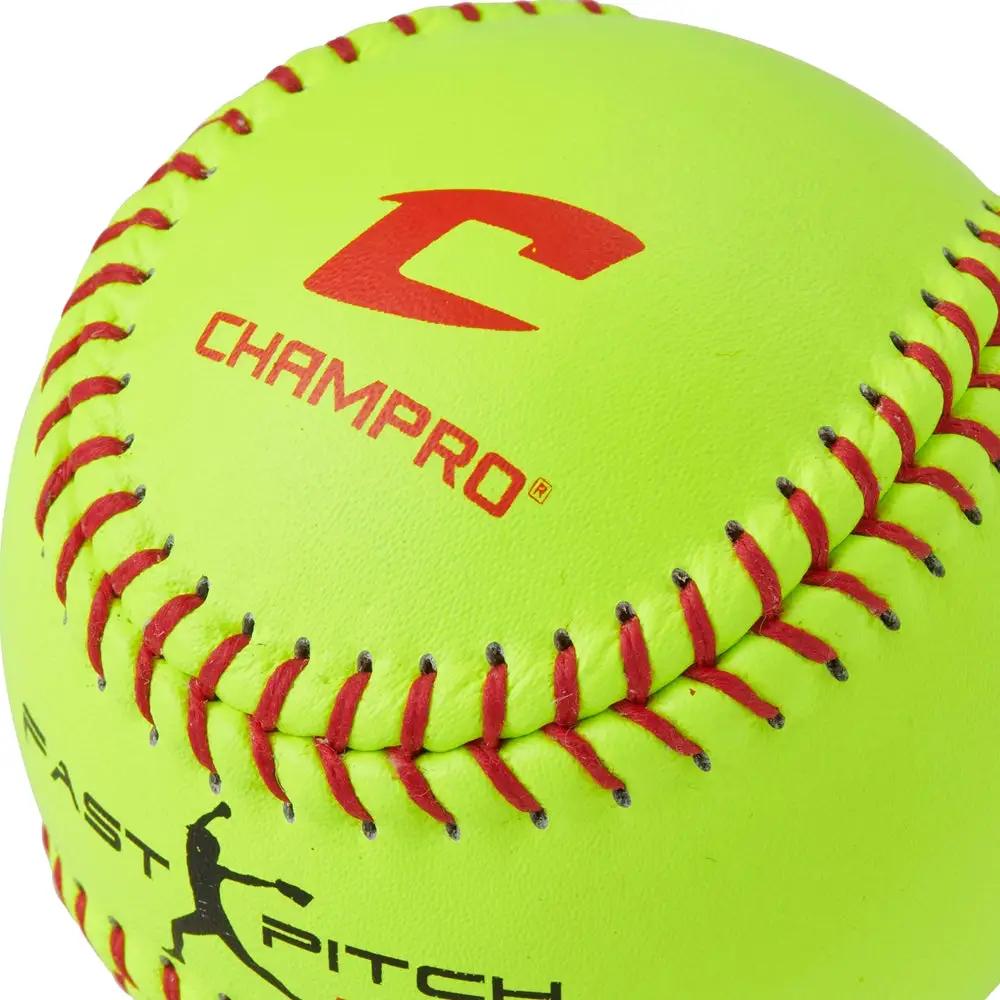 Champro-ASA-USA-11-Inch-Fastpitch-Softball-CSB13-Optic-Yellow-Leather-Front-View