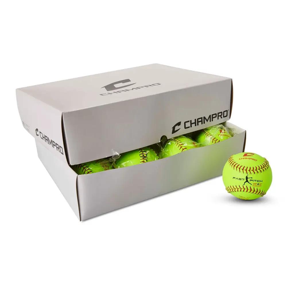 Champro-ASA-USA-11-Inch-Fastpitch-Softball-CSB13-Optic-Yellow-Leather-Front-View