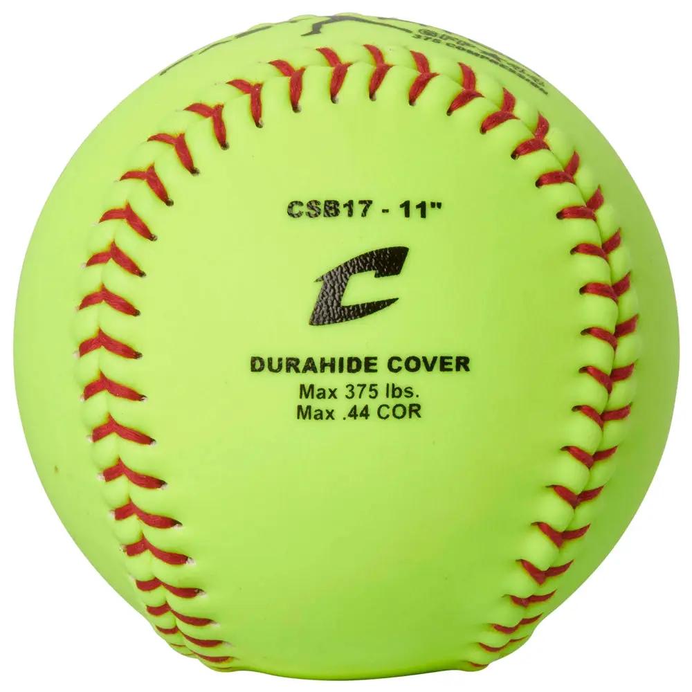 Champro-GFP-44-11-Inch-Fastpitch-Softball-CSB17-Optic-Yellow-Durahide-Practice-Front-View