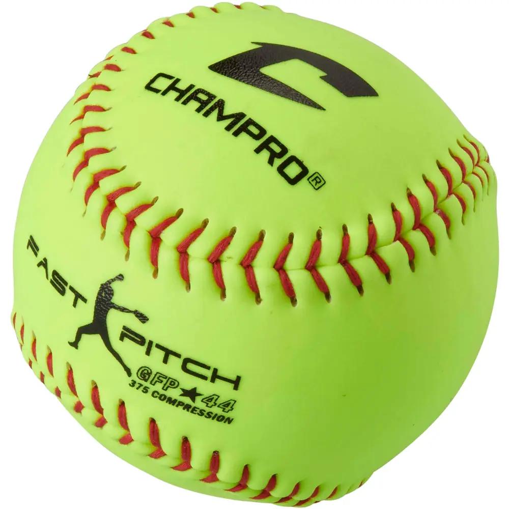Champro-GFP-44-11-Inch-Fastpitch-Softball-CSB17-Optic-Yellow-Durahide-Practice-Front-View