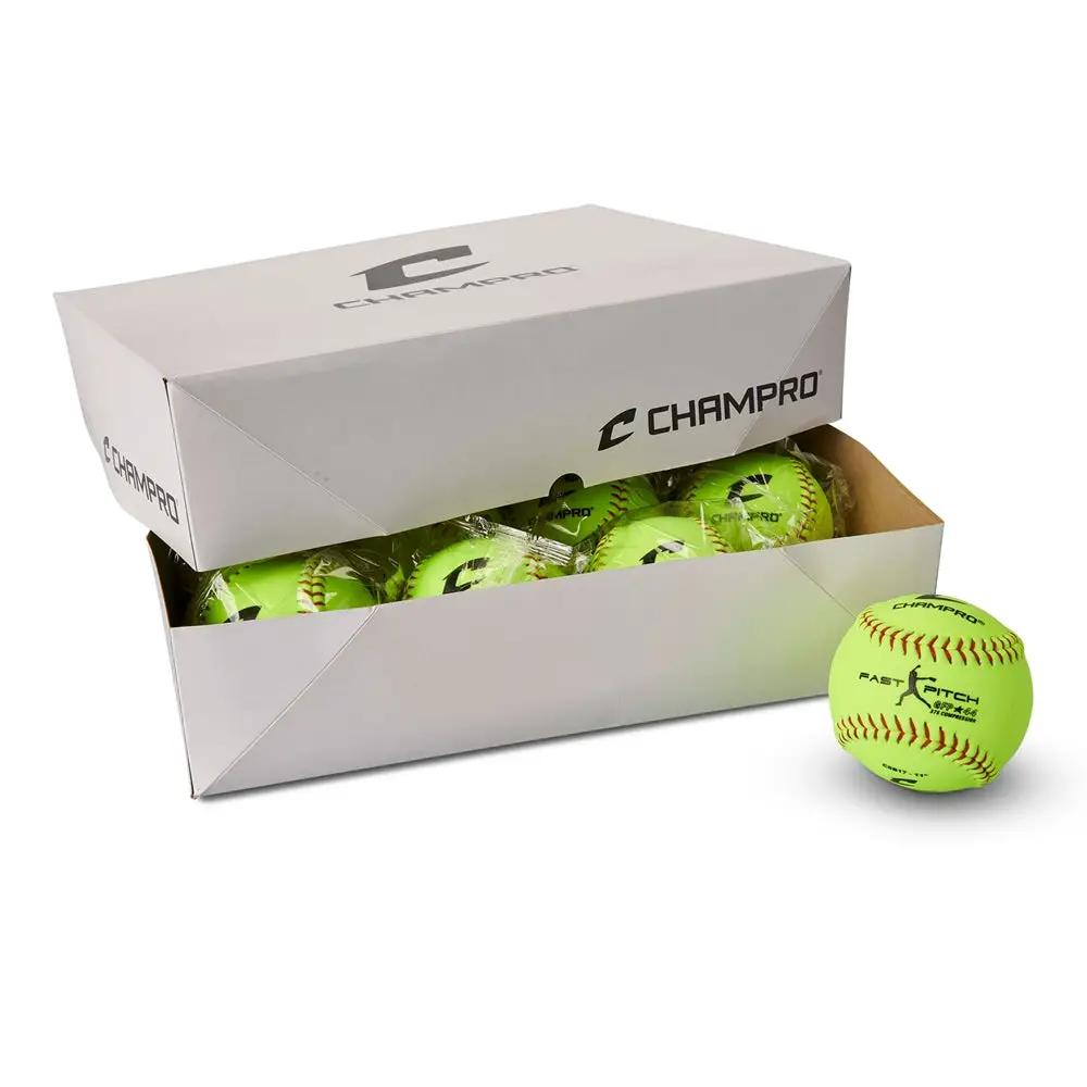 Champro-GFP-44-11-Inch-Fastpitch-Softball-CSB17-Optic-Yellow-Durahide-Practice-Front-View