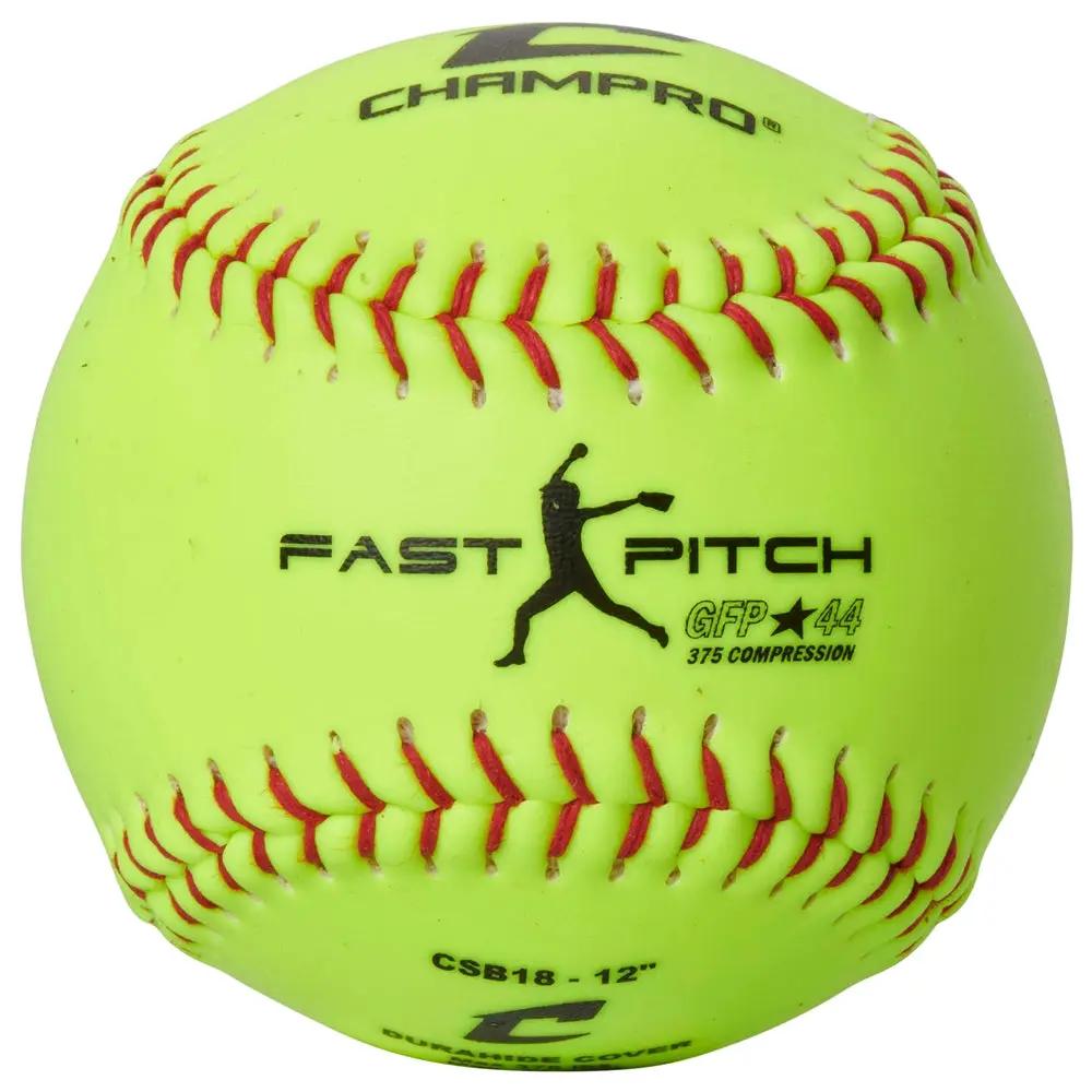 Champro-GFP-44-12-Inch-Fastpitch-Softball-CSB18-Optic-Yellow-Durahide-Practice-Front-View