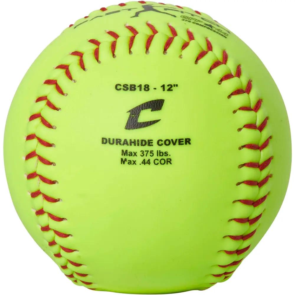 Champro-GFP-44-12-Inch-Fastpitch-Softball-CSB18-Optic-Yellow-Durahide-Practice-Front-View