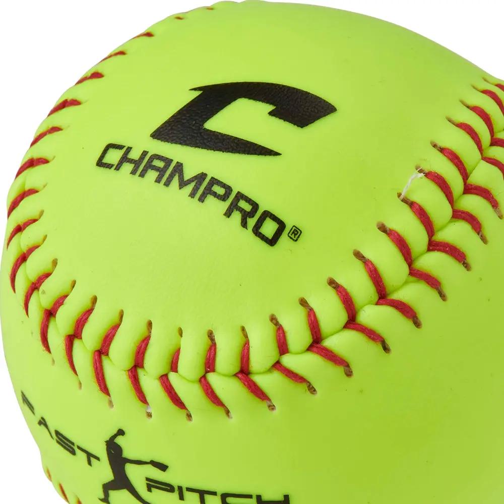 Champro-GFP-44-12-Inch-Fastpitch-Softball-CSB18-Optic-Yellow-Durahide-Practice-Front-View