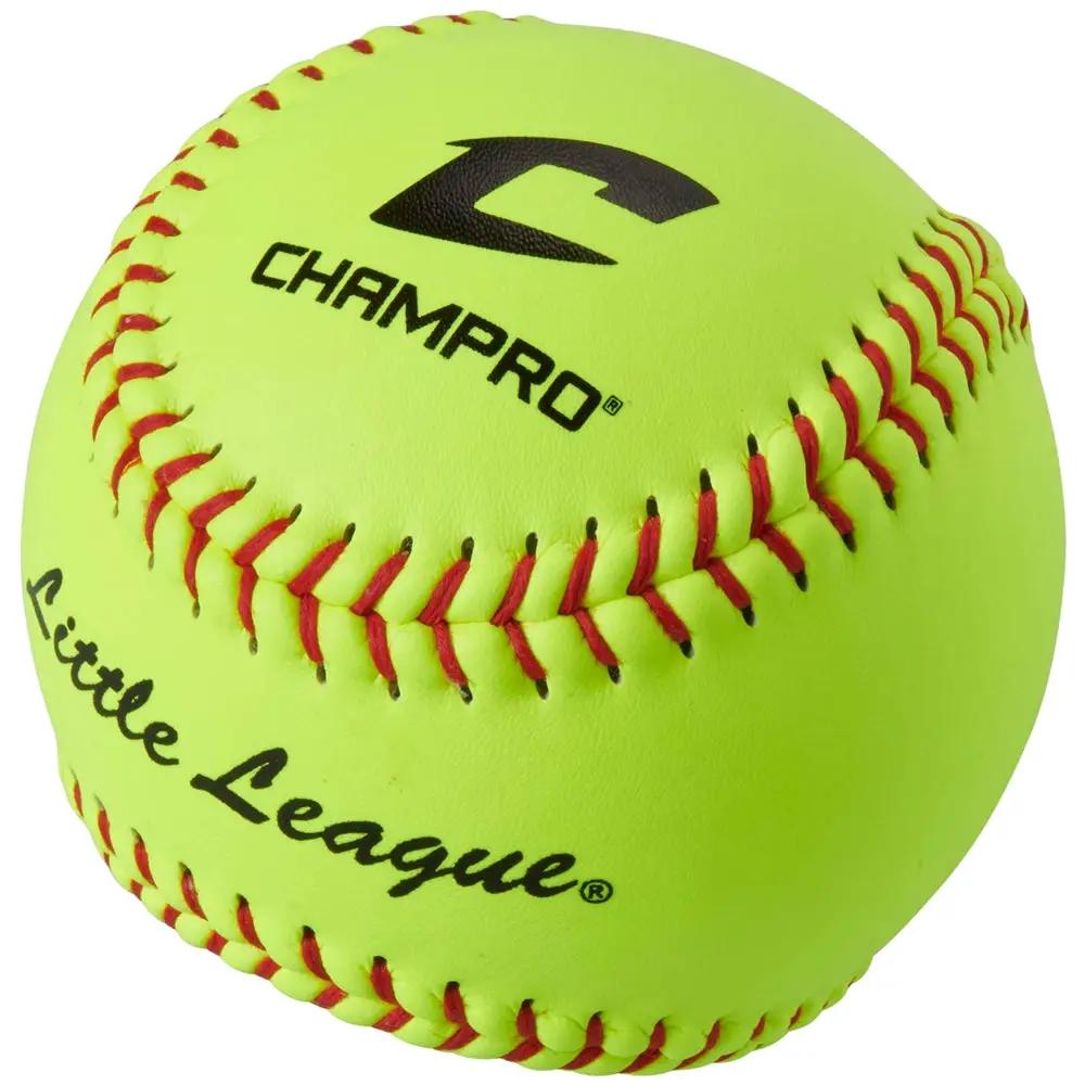 Champro-Little-League-12-Inch-Fastpitch-Softball-CSB22-Optic-Yellow-Leather-Front-View