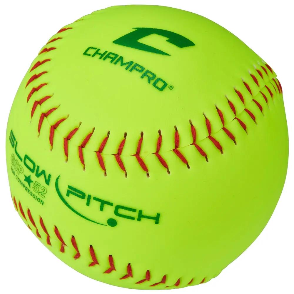 Champro-GSP-52-ASA-11-Inch-Slowpitch-Softball-CSB25Y-Optic-Yellow-Durahide-Front-View