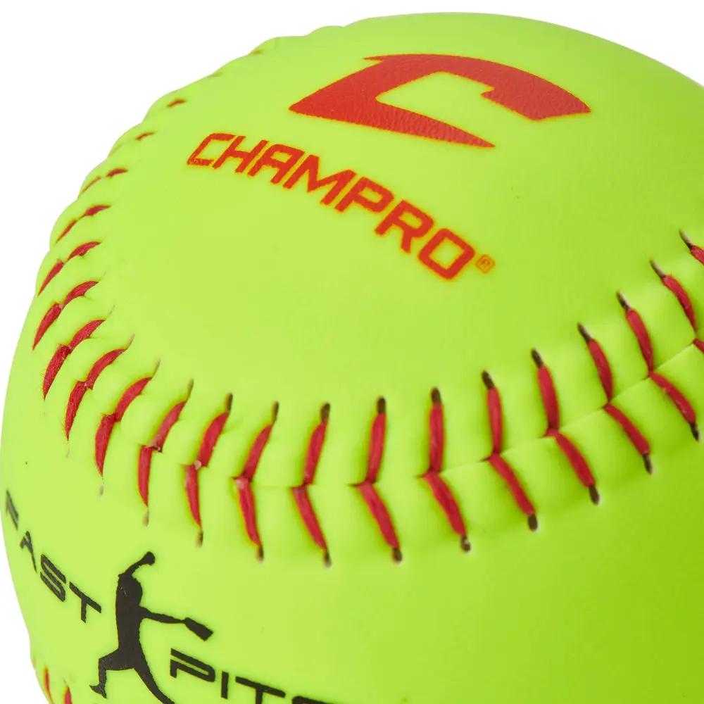 Champro-GFP-47-NFHS-12-Inch-Durahide-Fastpitch-Softball-CSB5DYN-Optic-Yellow-Front-View