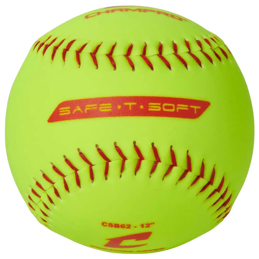 Champro-12-Inch-Safe-T-Soft-Softball-CSB62-RIF-3-Optic-Yellow-Front-View