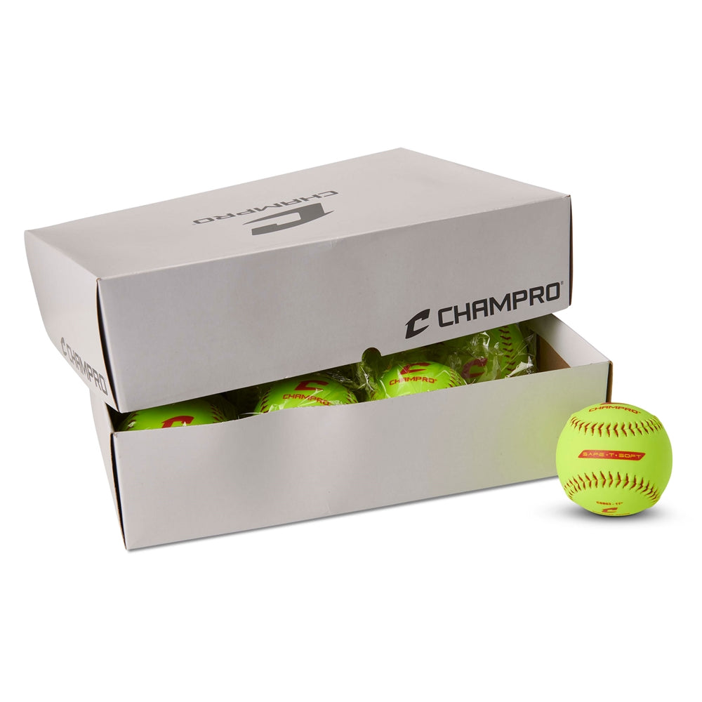 Champro-11-Inch-Safe-T-Soft-Fastpitch-Softball-CSB63-RIF-3-Optic-Yellow-Front-View