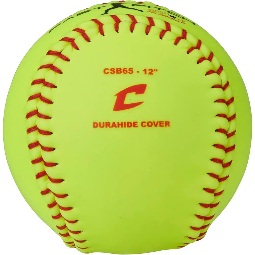 Champro-12-Inch-Durahide-Fastpitch-Practice-Softball-CSB65-Optic-Yellow-Front-View