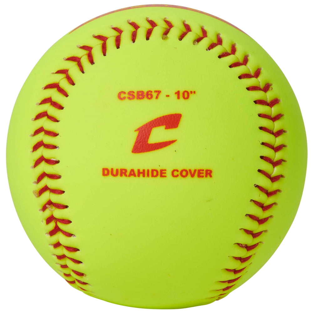 Champro-10-Inch-Safe-T-Soft-CSB67-RIF-1-Optic-Yellow-T-Ball-Training-Softball-Front-View