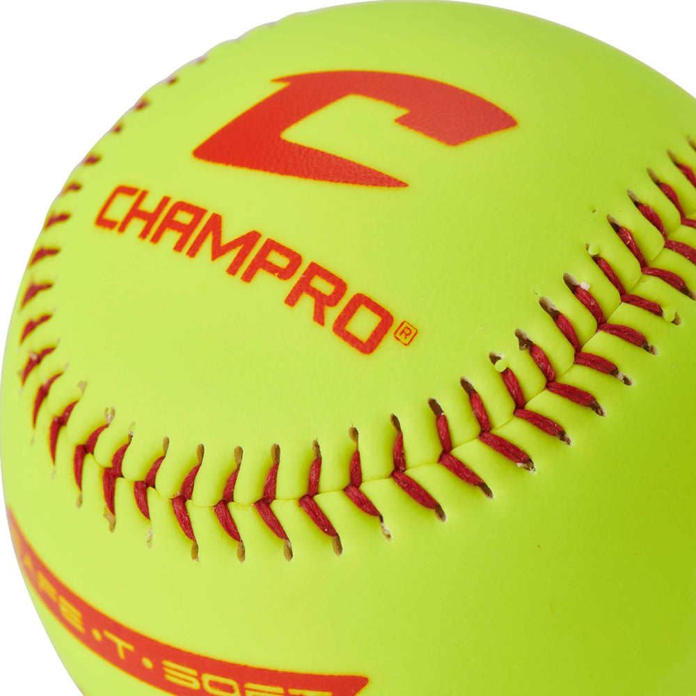 Champro-10-Inch-Safe-T-Soft-CSB67-RIF-1-Optic-Yellow-T-Ball-Training-Softball-Front-View
