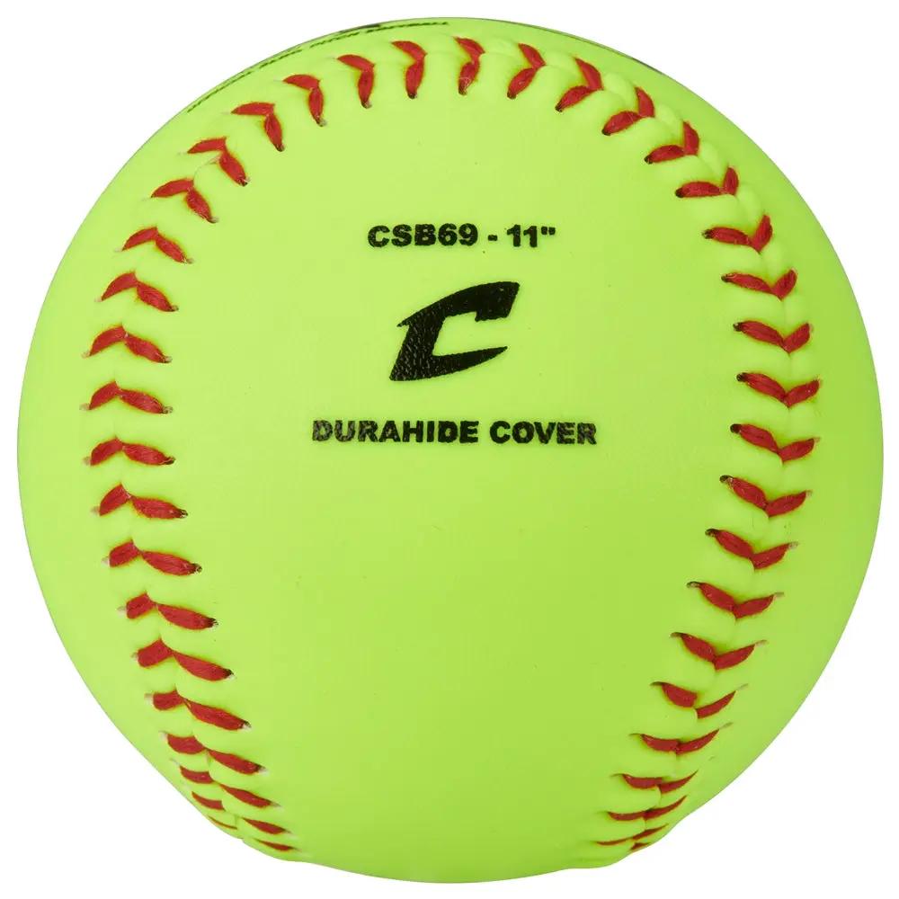 Champro-11-Inch-Slowpitch-Practice-Softball-CSB69-Optic-Yellow-Durahide-Front-View