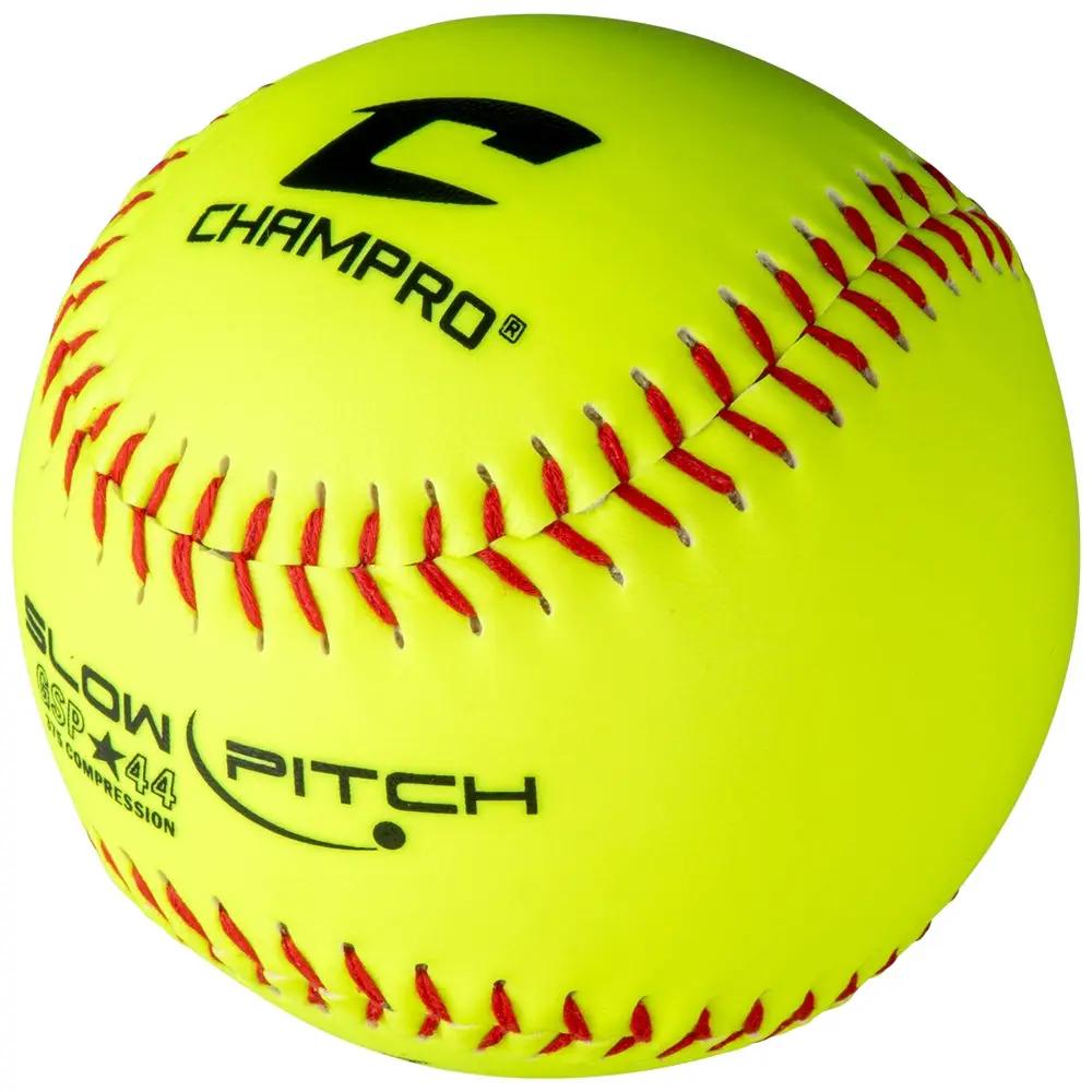 Champro-GSP-44-ASA-12-Inch-Slowpitch-Softball-CSB6Y-Optic-Yellow-Durahide-Front-View