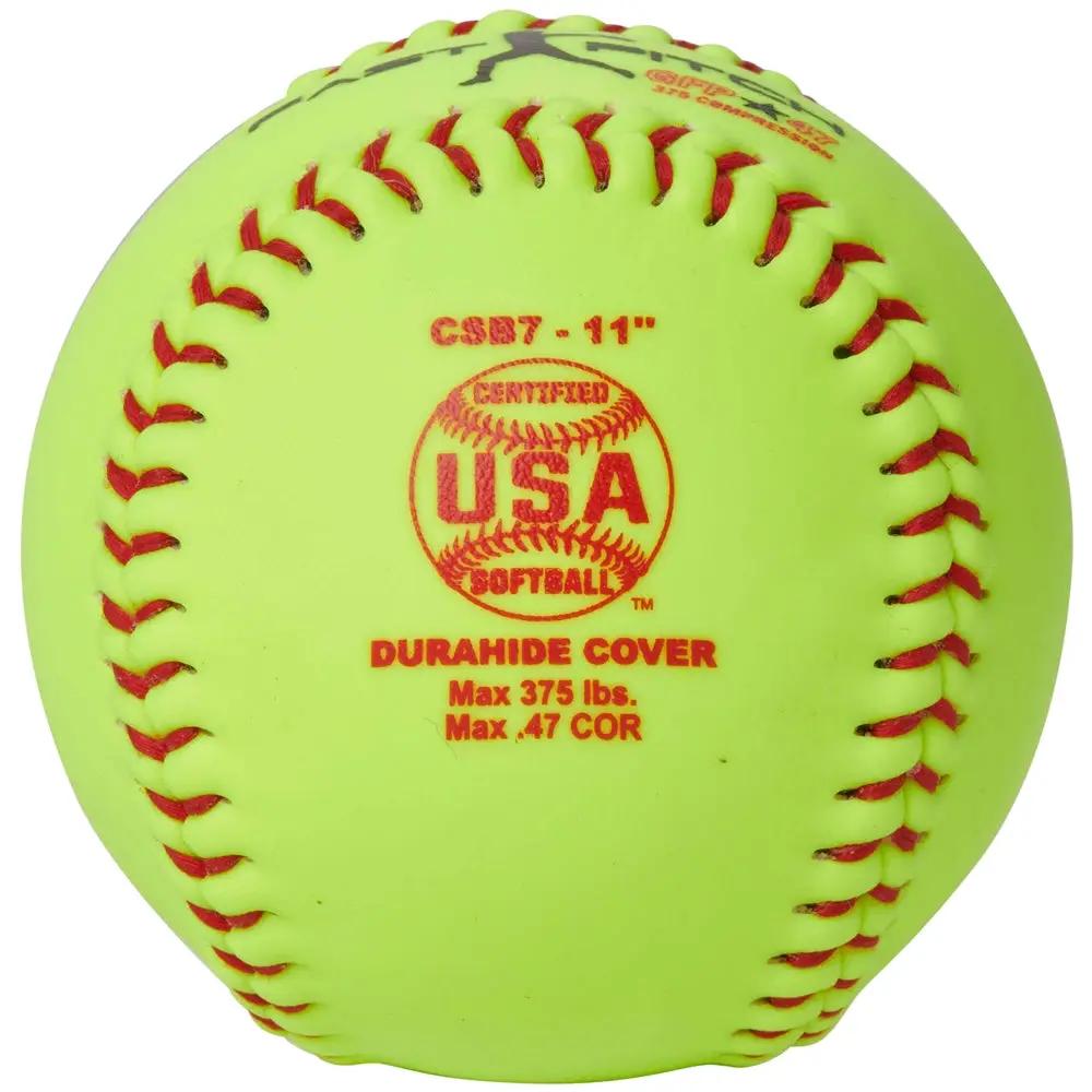 Champro-11-Inch-Durahide-ASA-USA-Fastpitch-Softball-CSB7-Optic-Yellow-Front-View