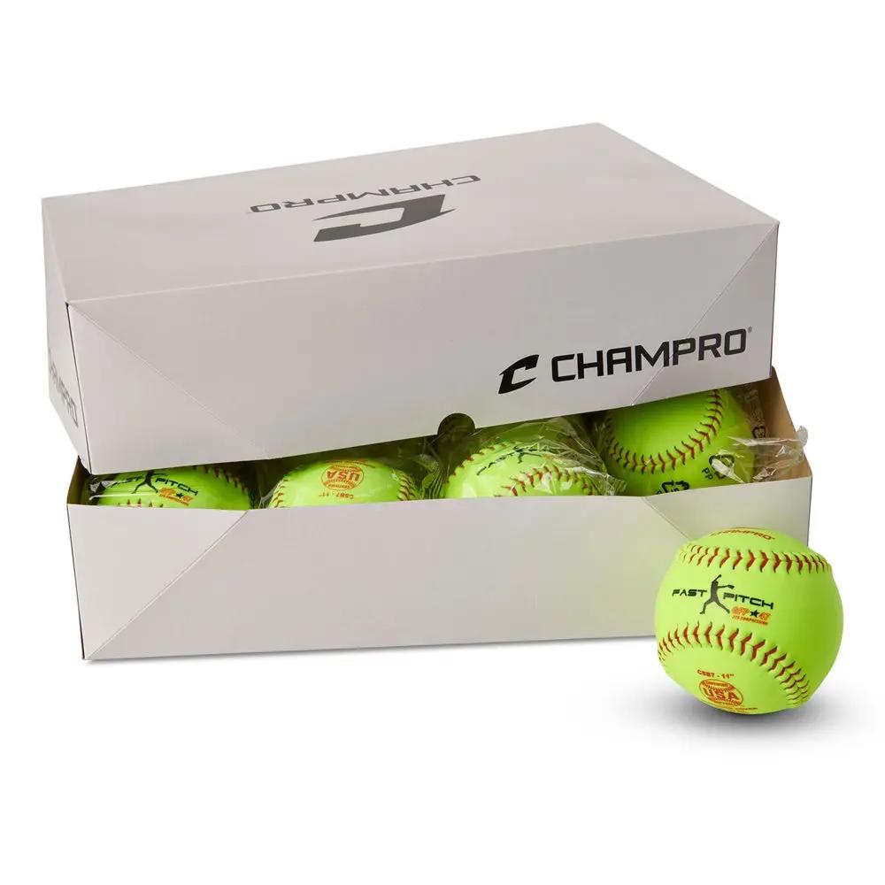 Champro-11-Inch-Durahide-ASA-USA-Fastpitch-Softball-CSB7-Optic-Yellow-Front-View