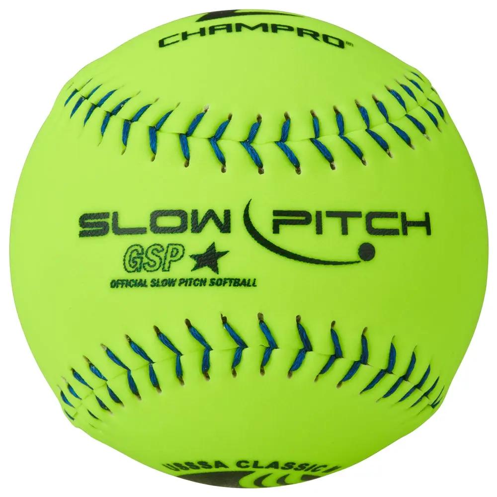 Champro-GSP-40-USSSA-12-Inch-Classic-M-Mens-Slowpitch-Softball-CSB84-Optic-Yellow-Front-View